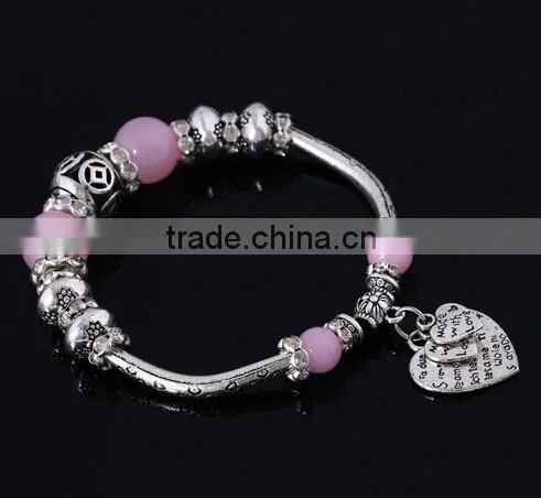 TOP BEST SELLING wholesale elegant DIY heart bead bracelet/