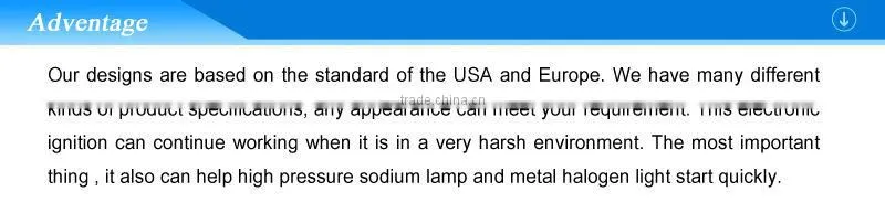 Factory of 2000w Starters for HID lamps