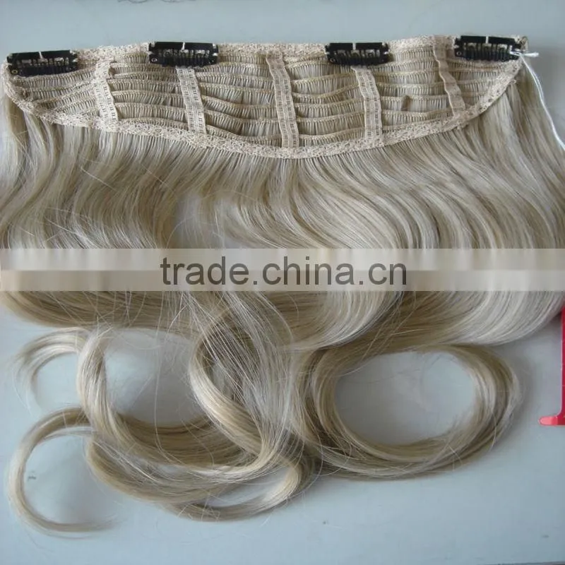 Machine made hotsale remy hair 3/4 wig