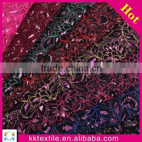 Nylon and viscose stretch tulle lace designs