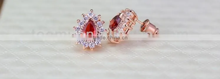 JINSE Red Stone Earrings
