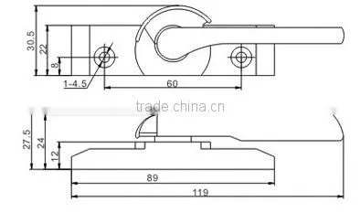 Crescent Lock,Casement Window Lock,Window Hardware