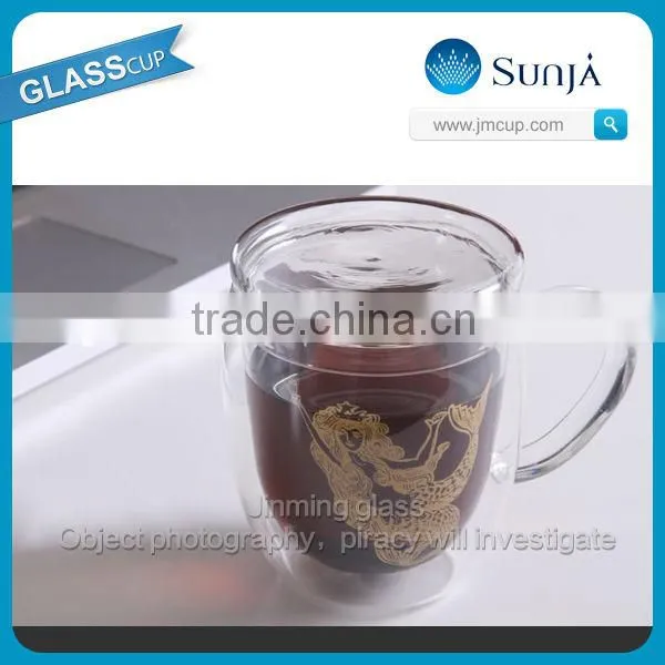 Starbucks double wall glass cup with handle