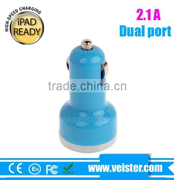 Factory supply 2 usb car charger ce rohs certified