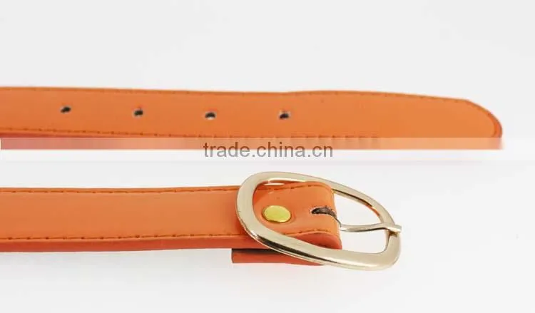 Hot sale Women's PU fashion girls dresses belt with shiny metal accessories for dress