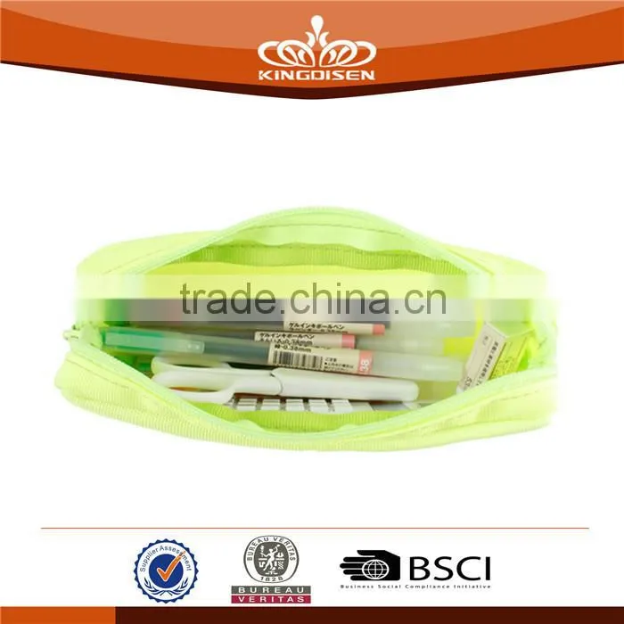 Multifunction 600D fluorescent green pencil case