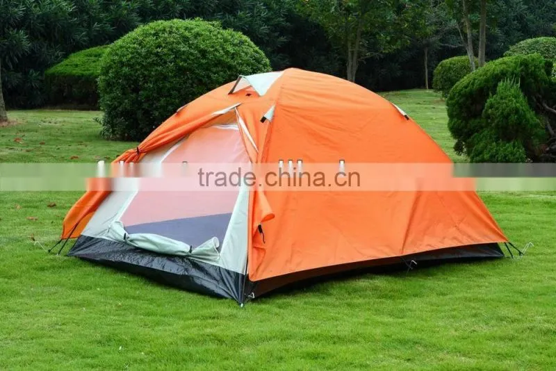 double layer orange solar tent with colorful/camping dome tent