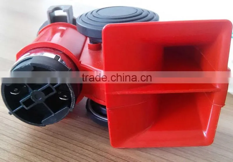 12V Snail Compact Pump Air Horn Dual Tone for Motorcycle Bus Truck Red