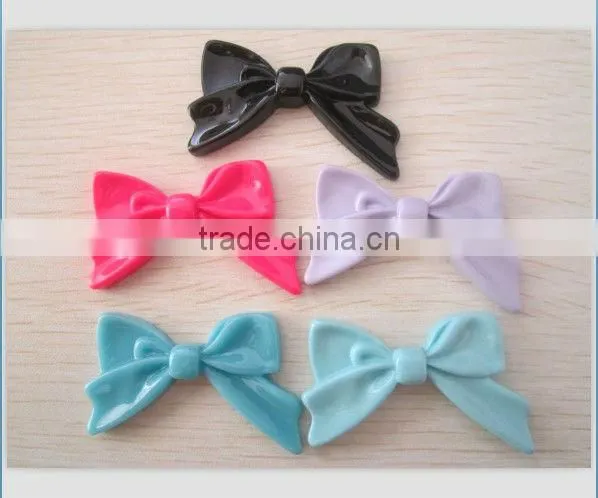 Fashion diy resin bow flat backs cabochon for wholesale