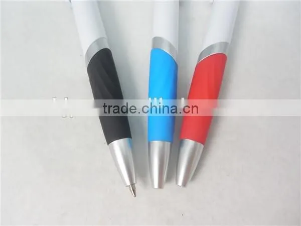 Not novelty plastic ballpoint pen with rubber
