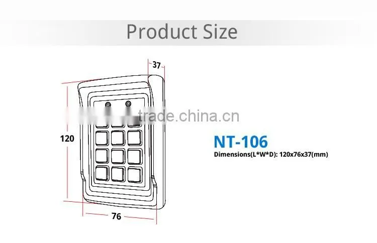 Nordson NT-106 Waterproof Metal Security Access Control for Single Door Entrance