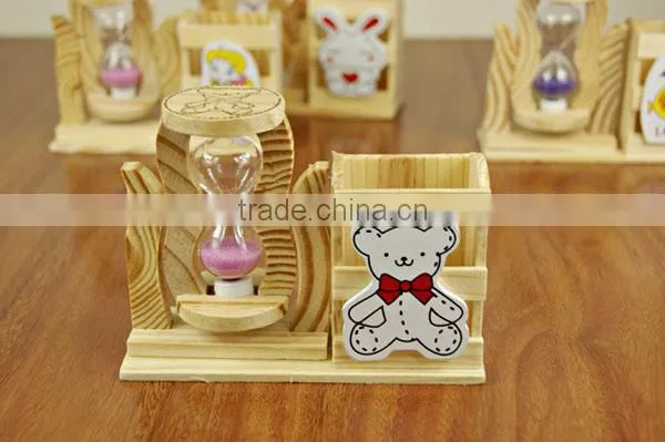 2015 in china hot selling wooden pen container brush pot