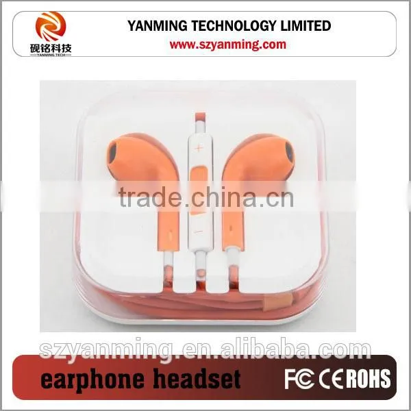 Colorful mini Earphone with Mic for iPhone 3G 4G 4S 5G