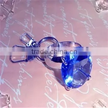 Crystal optional shaped blank keychains led light for customized gifts