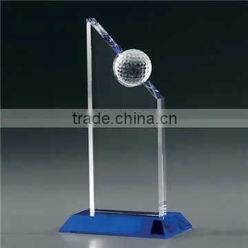 Wholesale New Design cheap crystal glass golf trophy awards for golf club souvenir