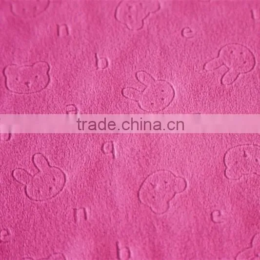 heart ef minky cartoon emboss velboa fabric