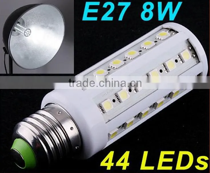 8W LED Lamp E27 44 SMD LED Warm Light Corn Light Bulb Lamp