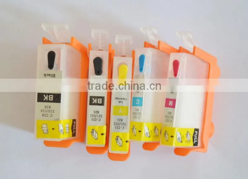 Empty PGI520BK CLI521BK C M Y Refillable Ink Cartridge with chip For 520 521 Canon iP3600 IP3680 IP4600 IP4680 MP540 MP6 Printer
