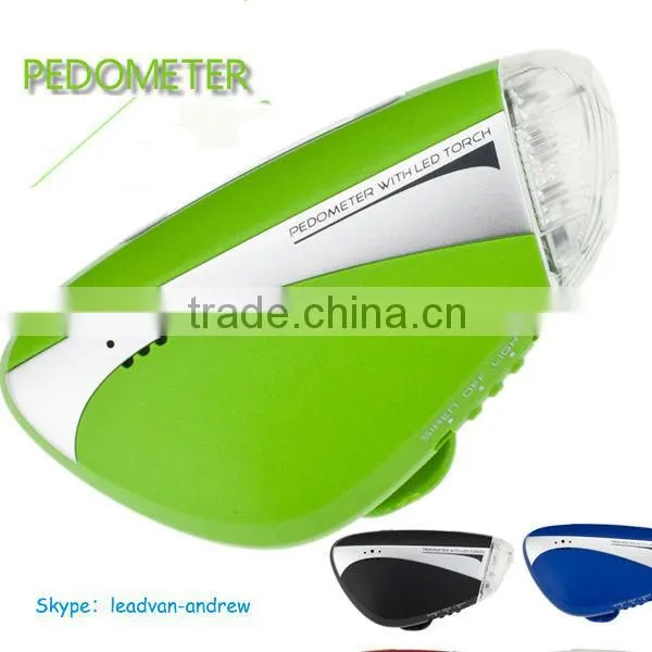 Super Mini Pedometer With LED Torch and Belt Clip