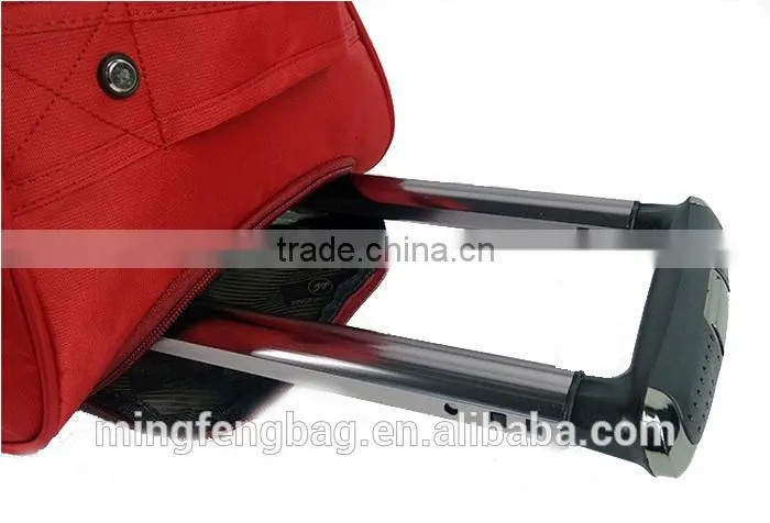 Trolley Bag red color portable 600D oxford trolley travel bag