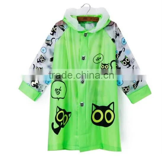 Carton Tiger Animal Squarepants Kids Raincoat Waterproof Hooded Jacket