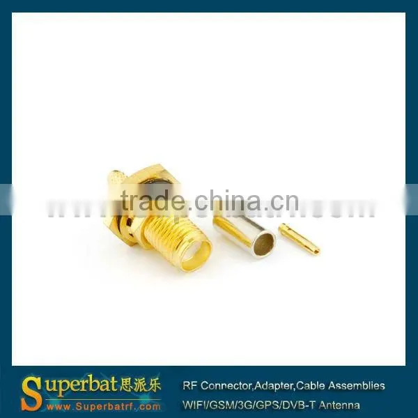 telescopic antenna sma adapter Crimp Jack bulkhead with o-ring connector for LMR100