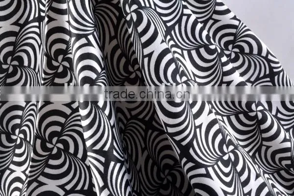 Mulinsen Textile Woven The Circle Flower Polyester Printed Satin Finish Fabric