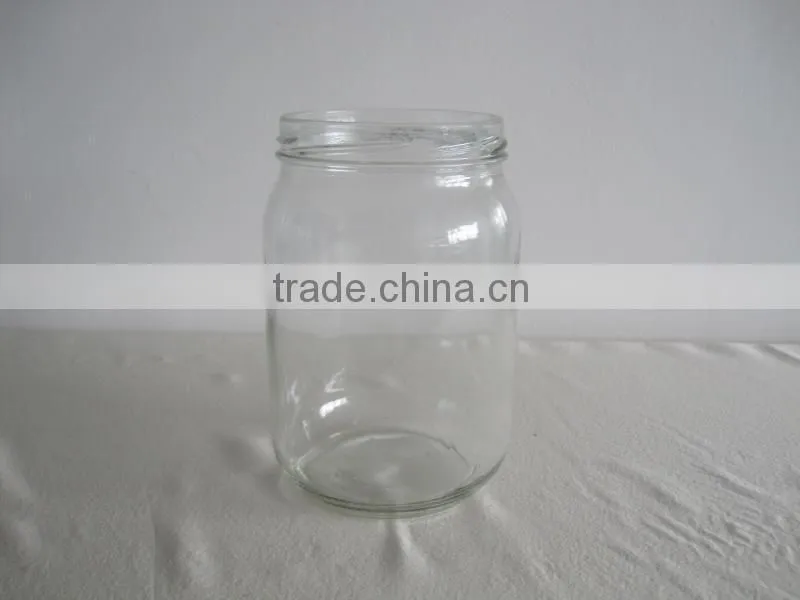 Empty 720ml glass jar with round shape