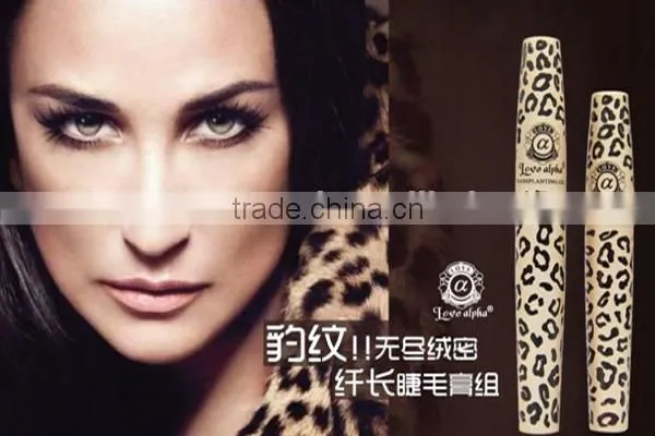 Love Alpha 3D fiber waterproof mascara Length curling and volume love alpha mascara leopard print
