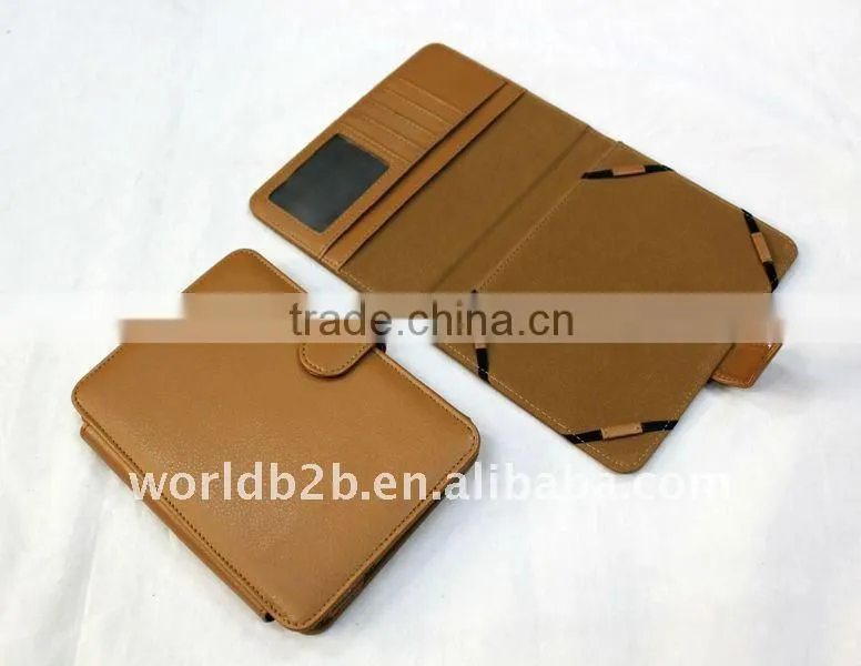 Booklet design Leather Cover Case for the Kindle Touch,with Card Slot