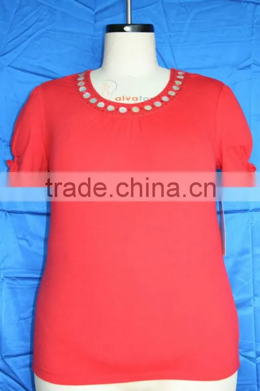 Round neck with beads Ladies tops latest design