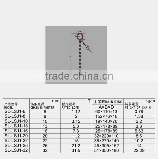 drop forged hardware alloy steel/carbon steel lifting hoist single chain