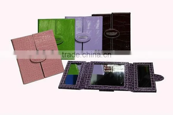new style leather foldable cosmetic mirror
