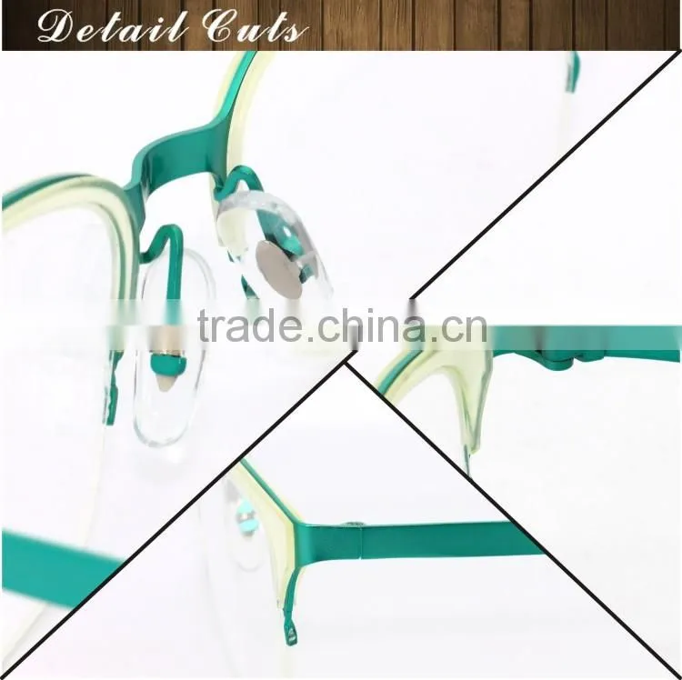 G3623 Transparent Yellow Custom Half Rim Eyeglass Frames For Women