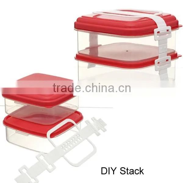 Tableware Easy Carrier 2 layer Meal Prep Reusable Container for Food