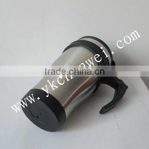 Double wall budget promotional steel plastic travel mug