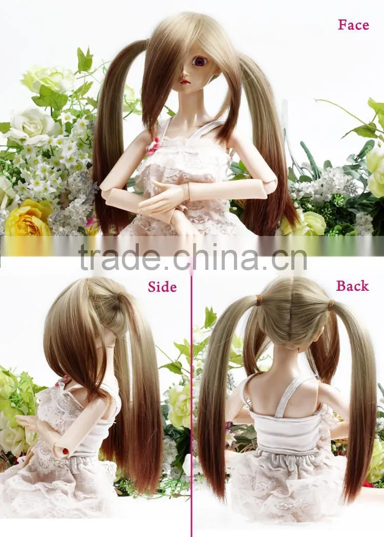 2016 Wholesale cheap best long cute synthetic doll wigs for BJD