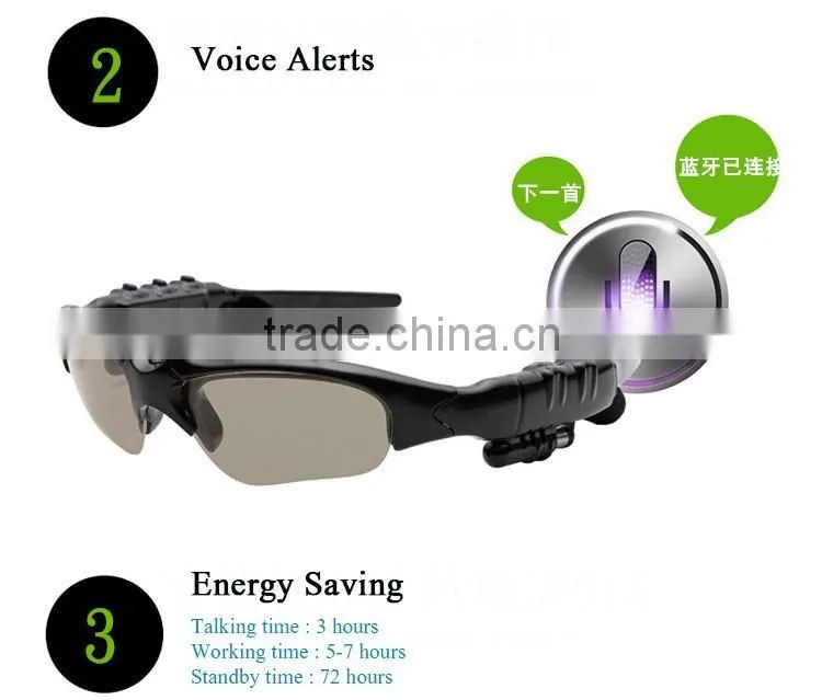 Bluetooth Sunglasses Headphones Sport Polarized Glasses Headset with Mp3 Player for Android IOS