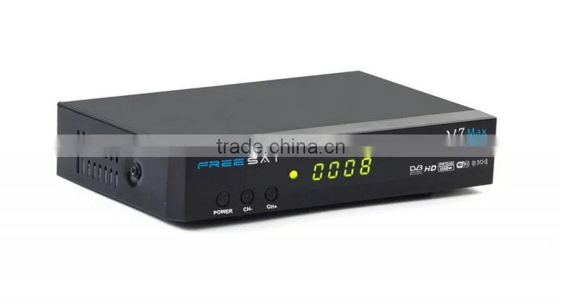 New Arrival freesat v7 max satellite receiver DVB-S2 1080P HD tv decoder support ccccam auto roll powervu usb wifi youporn