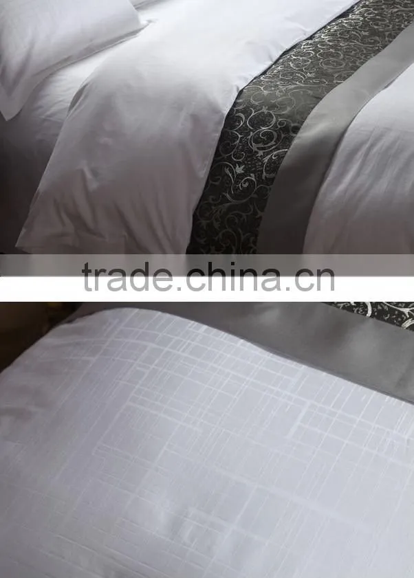 Factory wholesale cheap made in china 100% Cotton TC 180T-500T Plain Stripe Bedding Complete 4pcs Hotel Linen Bedding Sets