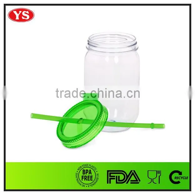 20oz bpa free single wall plastic beer mug with lid