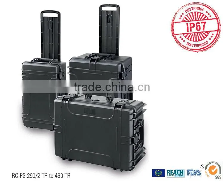 Solid recycle handcarry protective custom printing anti shock clear display abs pp hand tool hard case with clip foam grid label