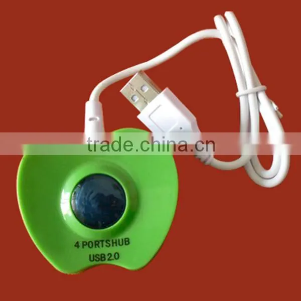high speed mini 2.0 version portable 3port USB Hub with led back round light
