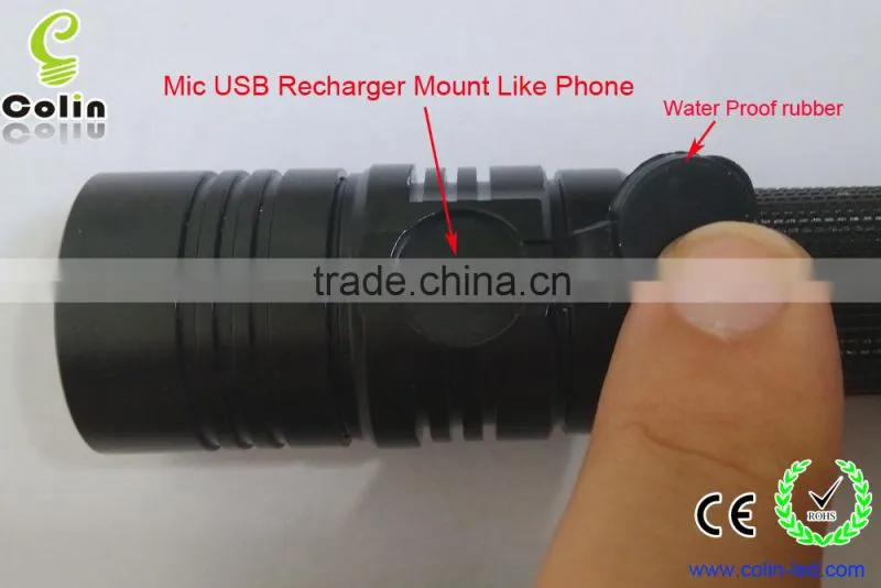 2015 Super Power Rechargeable Led Aluminium Flashlight camping lights led