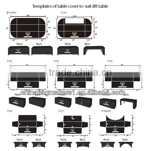Customized design printed promotion event show 6ft/8ft table covers