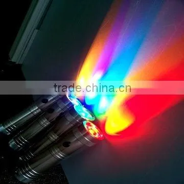 2016 holiday decoration color changing flash strobe small led flashlight RGB 10 basic color micro led battery flashlight torch