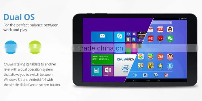 8 inch Chuwi Vi8 Dual Boot Intel Z3735F Quad Core Tablet PC 2GB 32GB Win 8.1 & Android 4.4 OTG Bluetooth 4.0