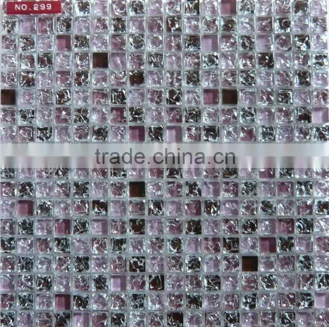Interior finish glass mosaic in decoration, broken glass mosaic tile