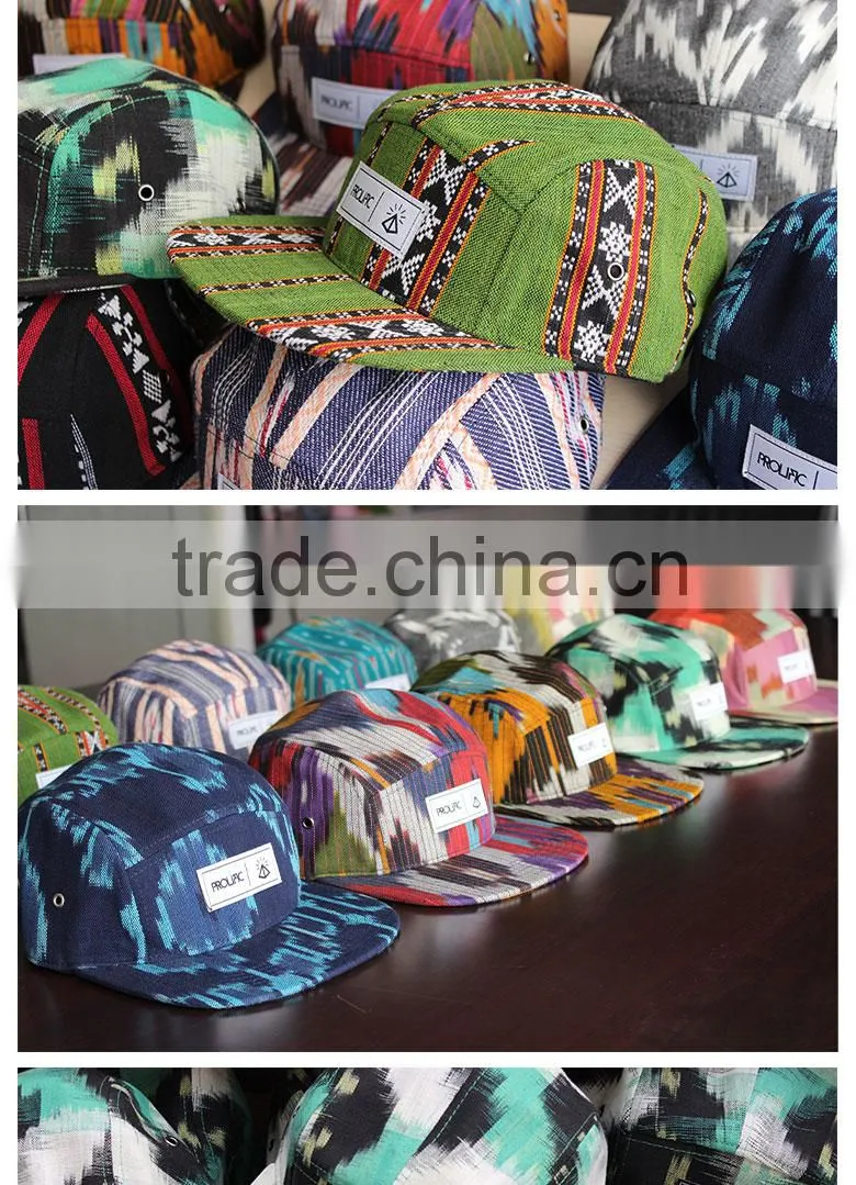 custom floral fashion 5 panel caps
