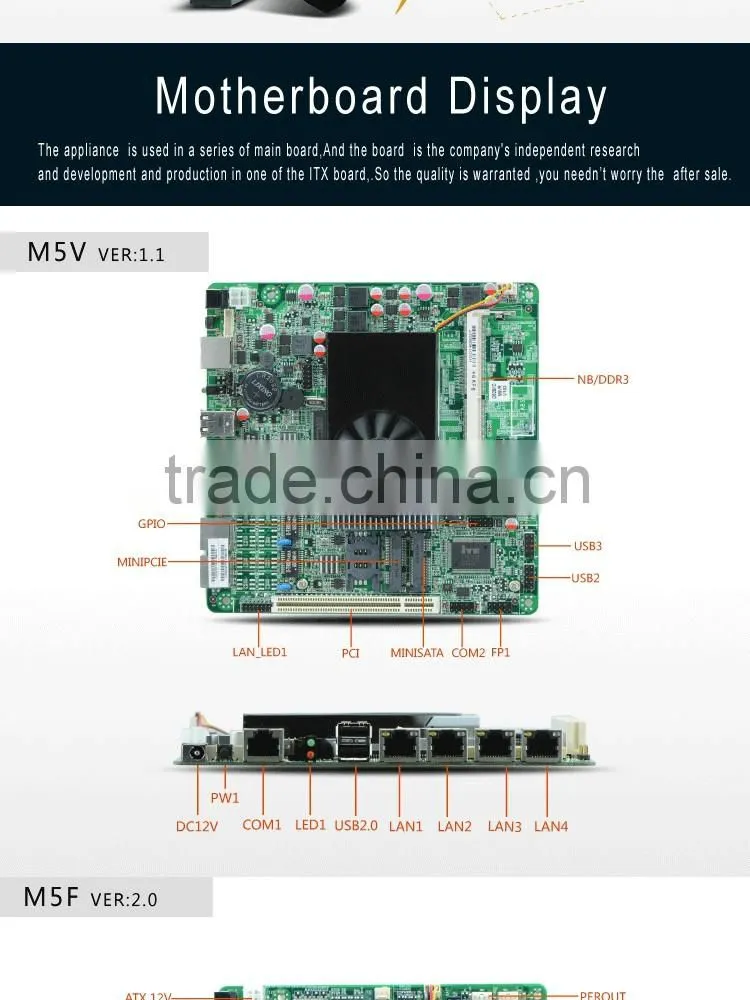 ZM3023-M5V_B -1U Atom D525 4*Lan network server ,1U Rackmount router Server Firewall Appliance